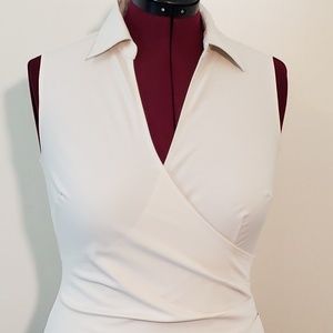 Express Sleeveless Crossover Dess Shirt